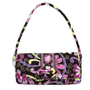 Vera Bradley Handbag Womens Medium Purple Punch Shoulder Bag Magnetic Close